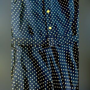 Polo Ralph Lauren navy and beige polka dot dress